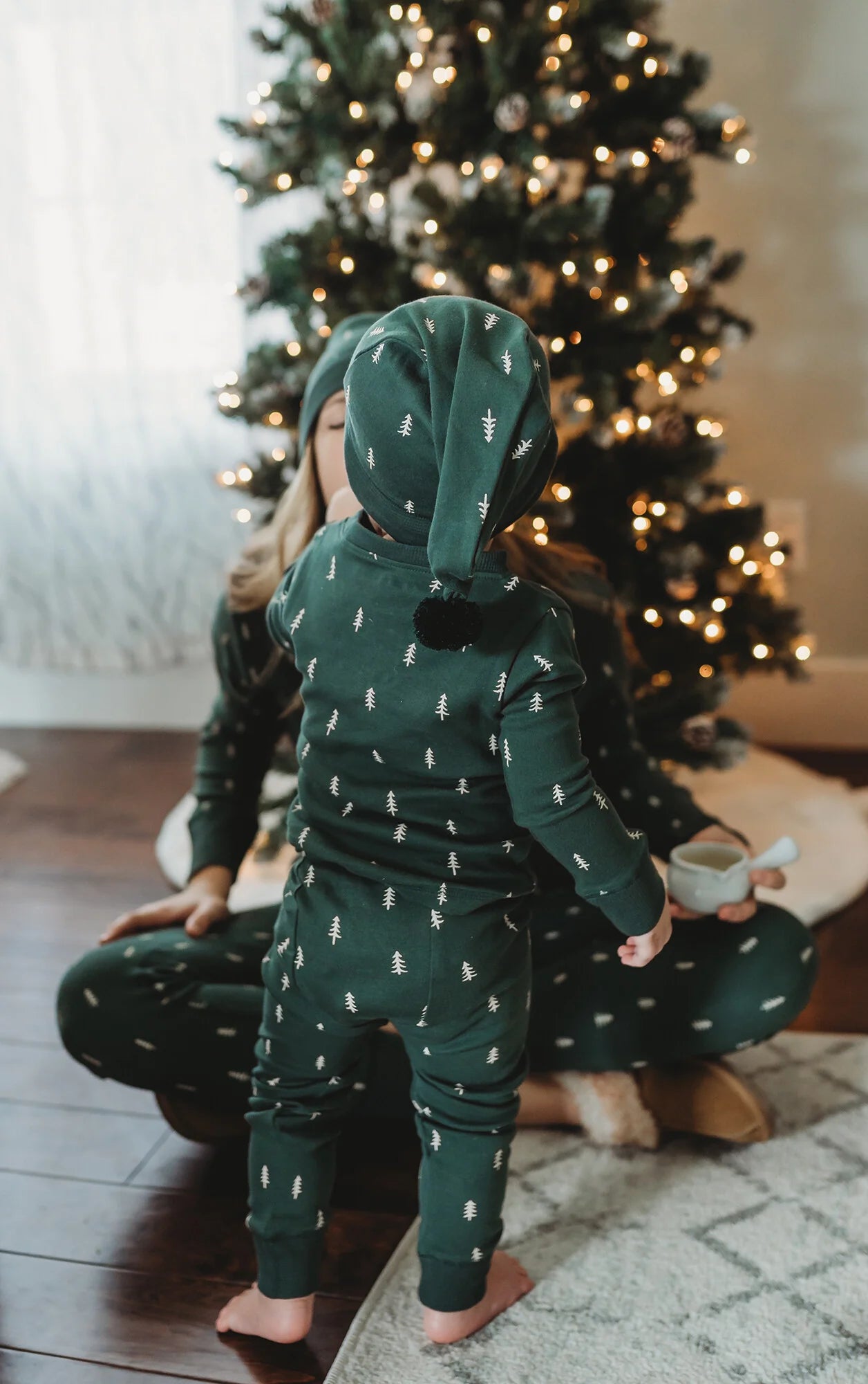 Pine Trees - 2 Piece Long Sleeve Set with Cap