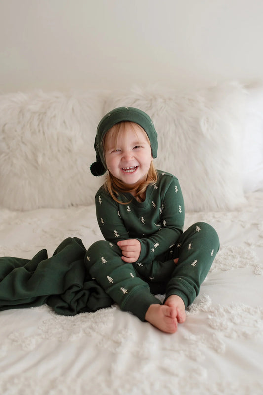 Pine Trees - 2 Piece Long Sleeve Set with Cap