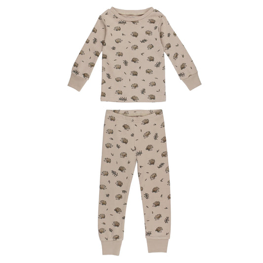 Kids' Organic Long Sleeve PJ Set in Hedgehog