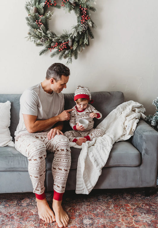 Men's Fair Isle Rudolph- Pant with Cap Set