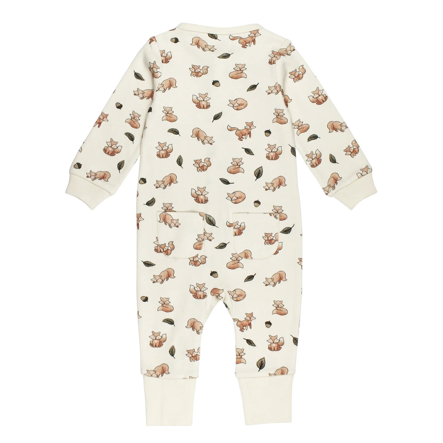 Organic Footless 2-Way Zipper Romper in Foxy