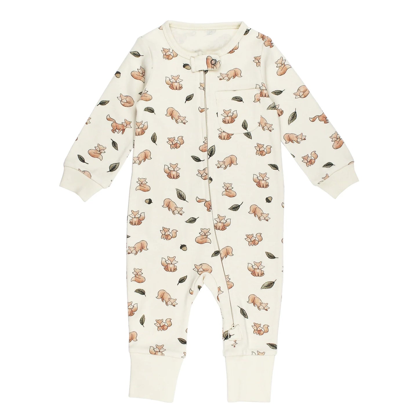 Organic Footless 2-Way Zipper Romper in Foxy