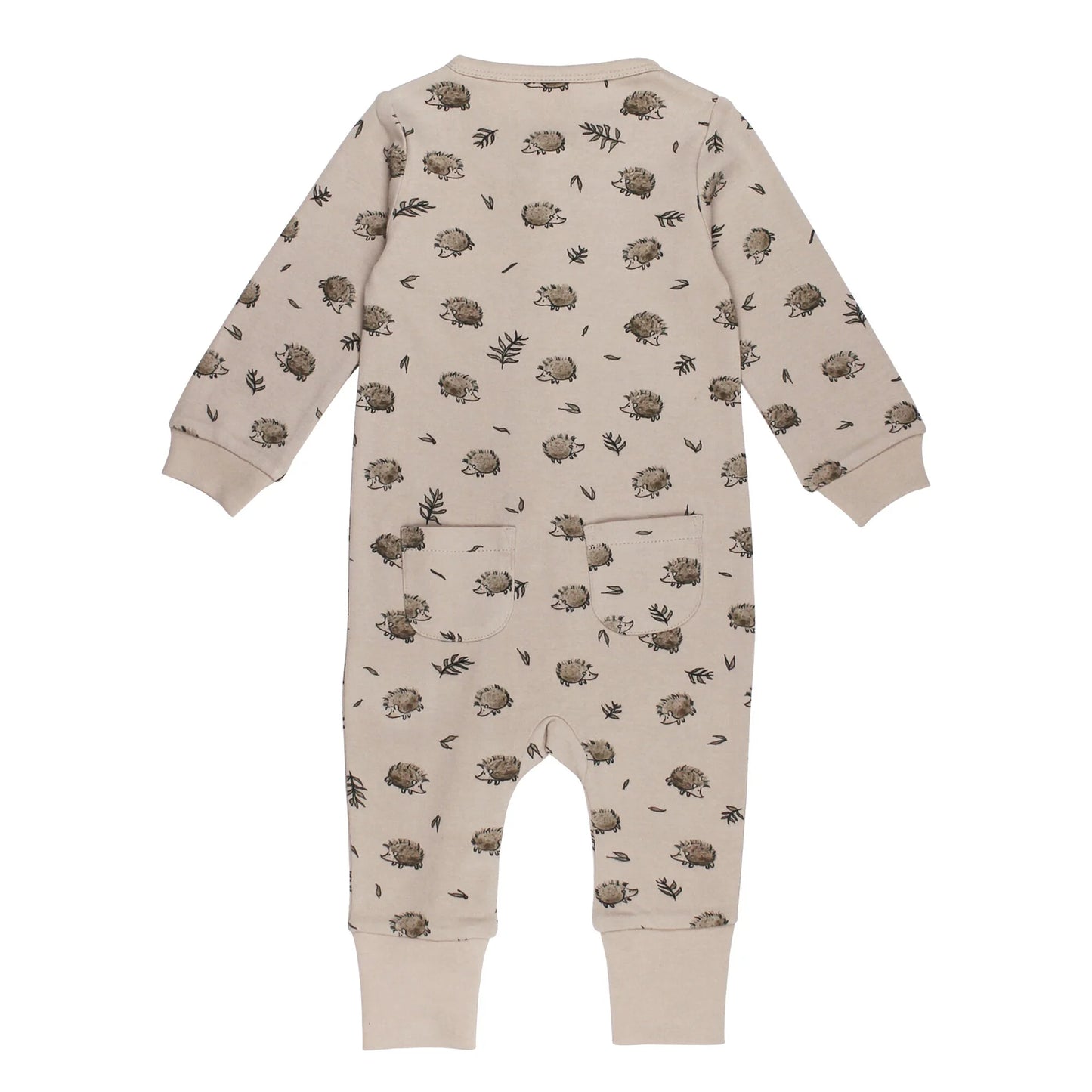 Organic Footless 2-Way Zipper Romper in Hedgehog