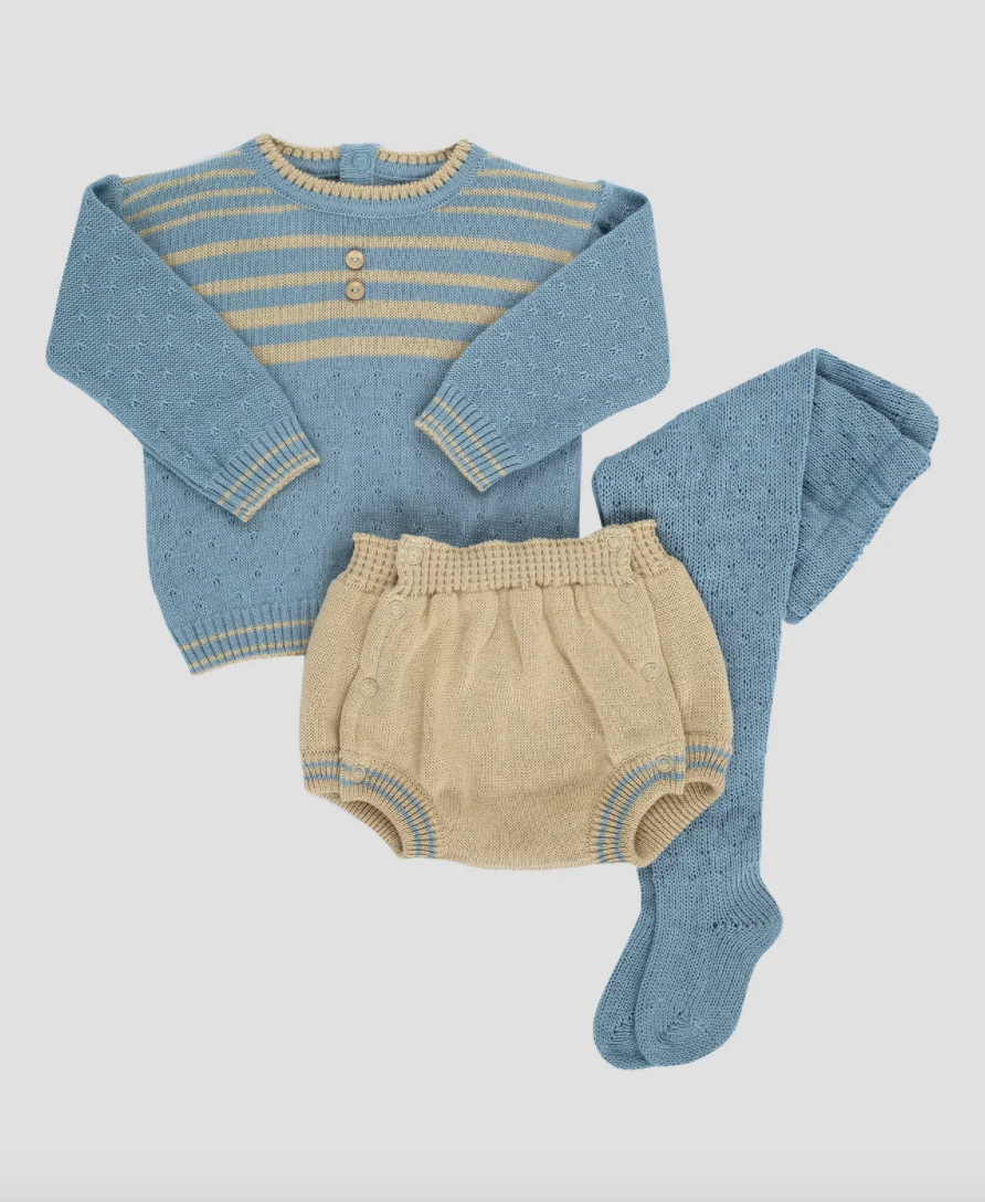 Heirloom Knit Pullover Sweater and Diaper-cover