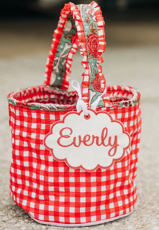 Roses and Skulls Halloween Reversible Basket - Name Tag Not Included