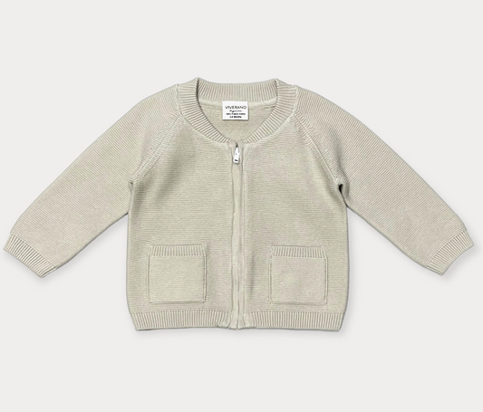 2-Pocket Baby Bomber Style Zip Jacket (Organic Cotton)