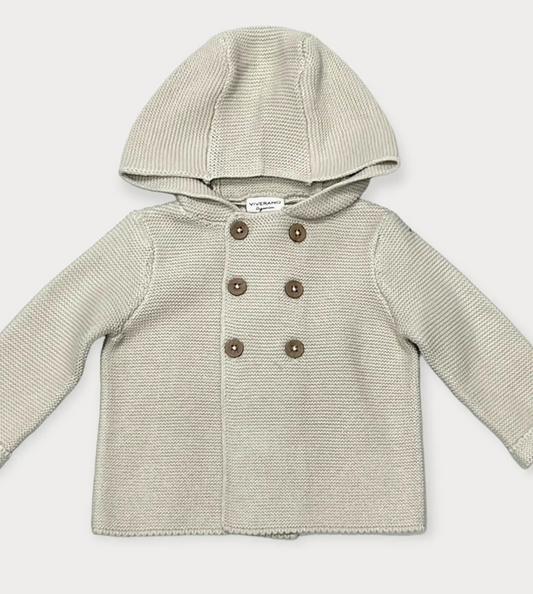 Hooded Double Button Baby Coat Jacket (Organic Cotton)