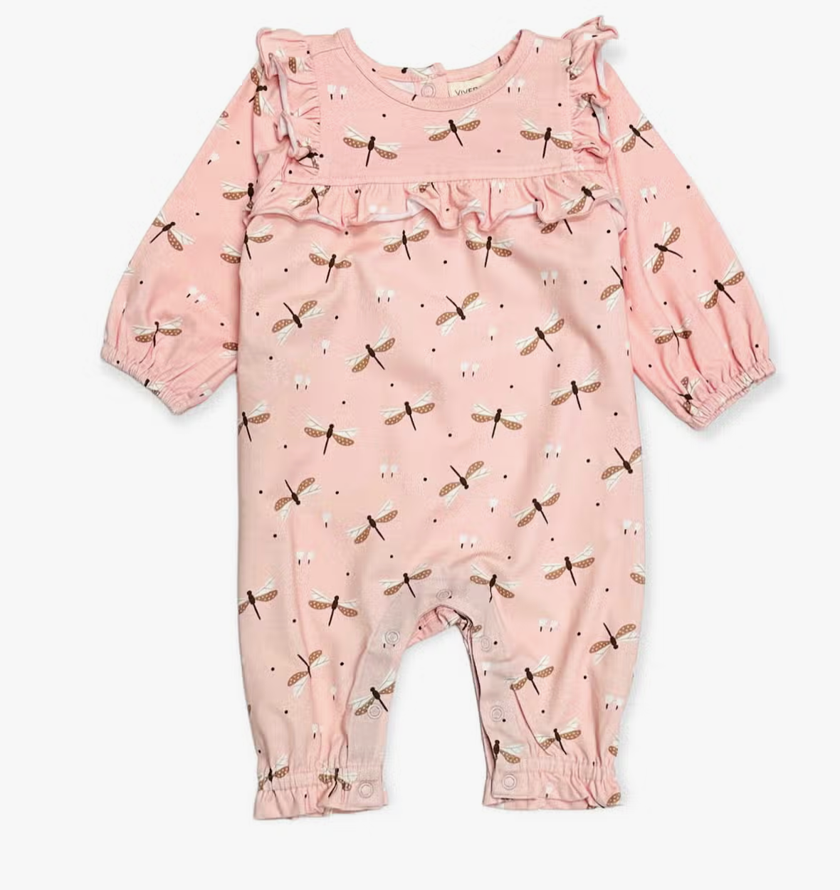 Dragonfly Ruffle Baby Jumpsuit (Organic Jersey)