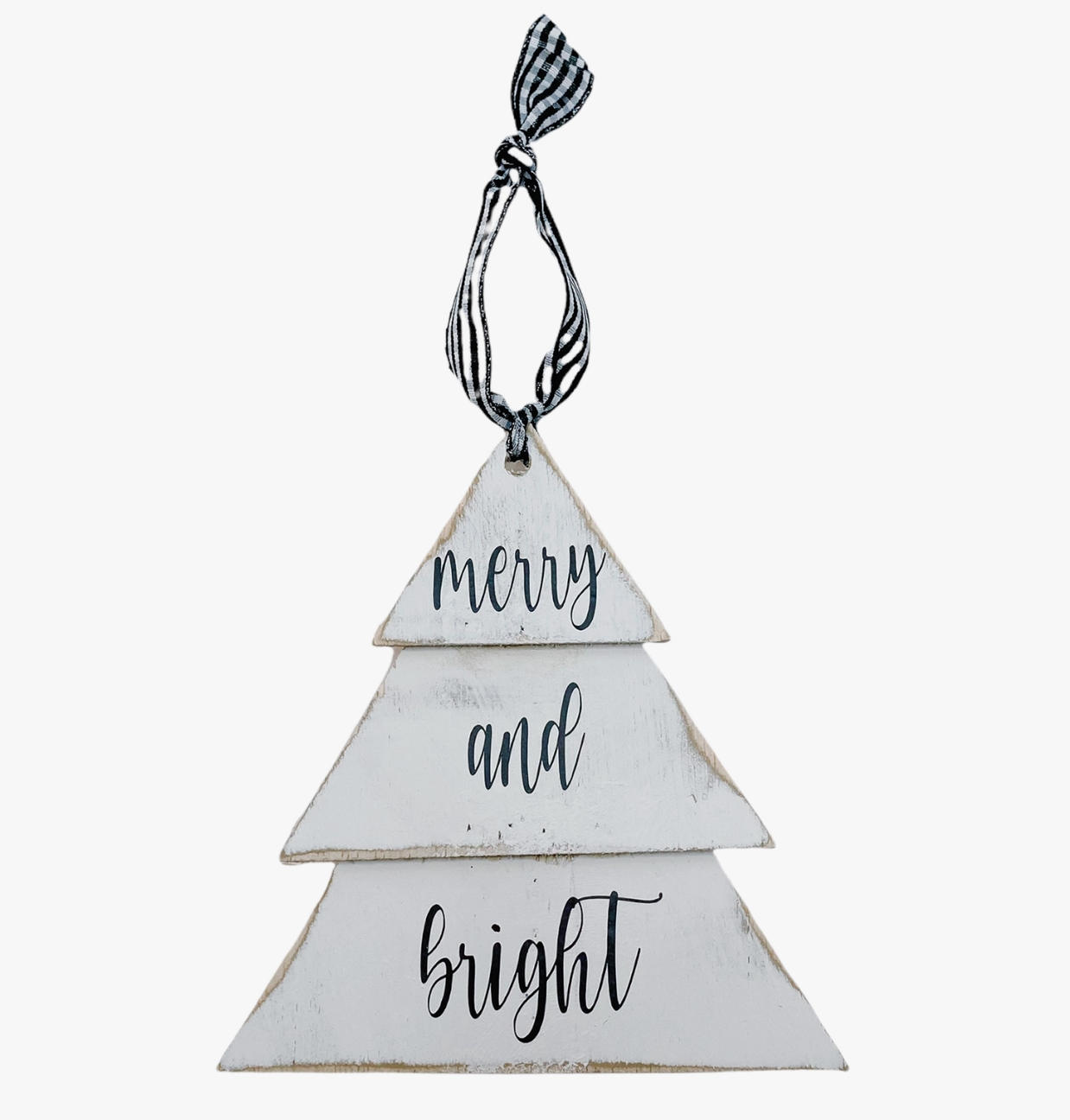 Wooden Distressed Christmas Tree Ornament