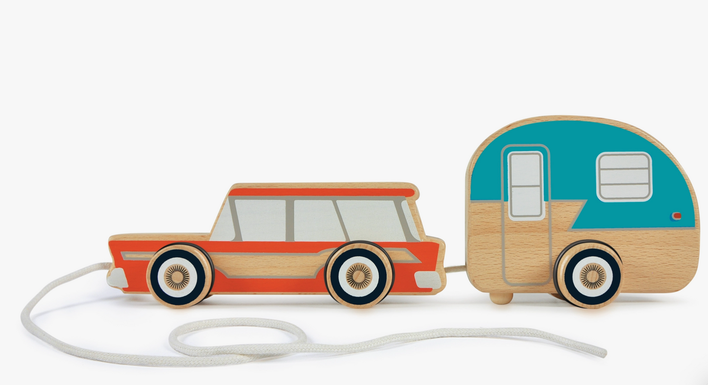 Road Trip Vintage Camper Wooden Pull Toy