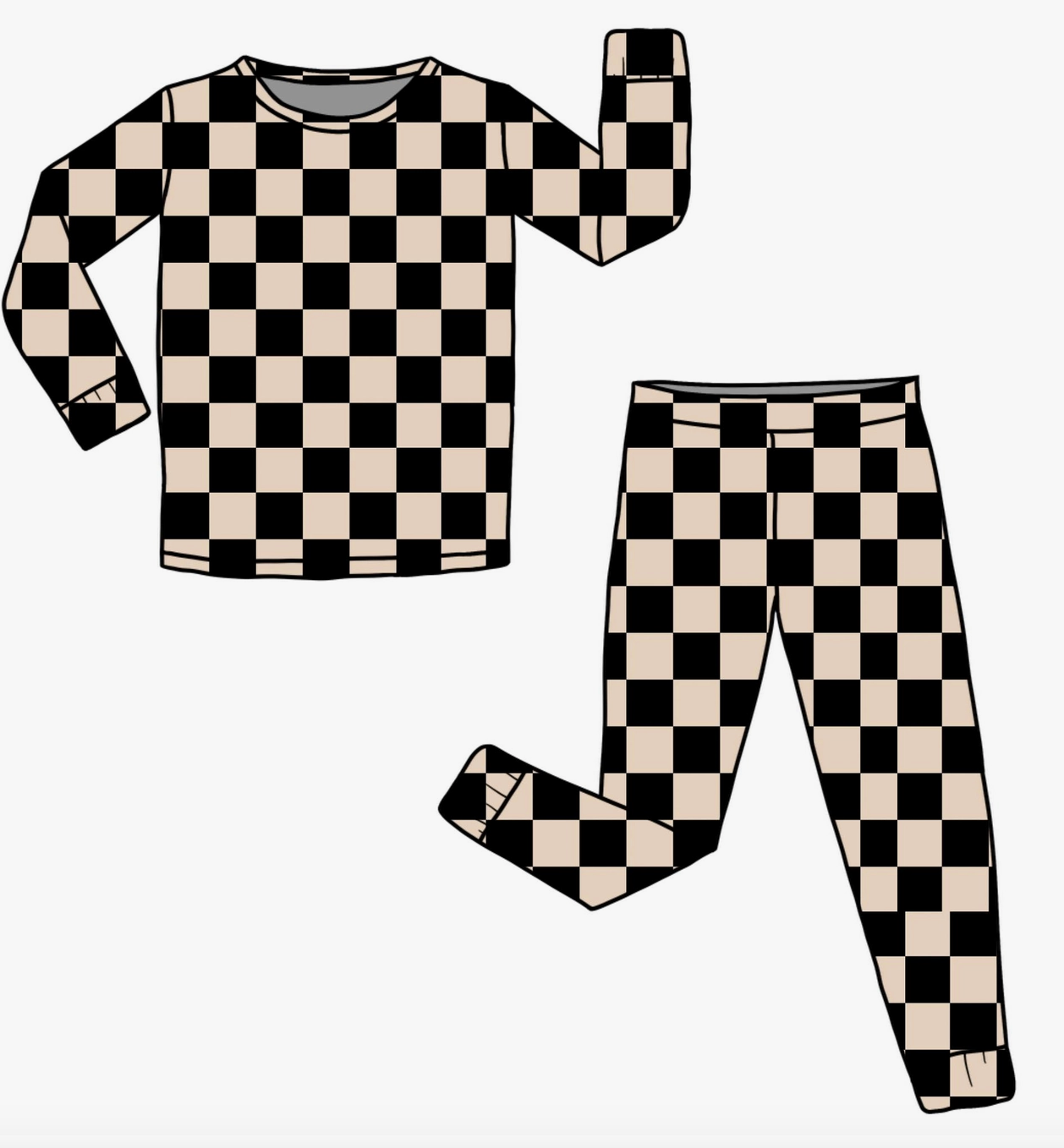 Checkered Bamboo Two Piece Pajama Set