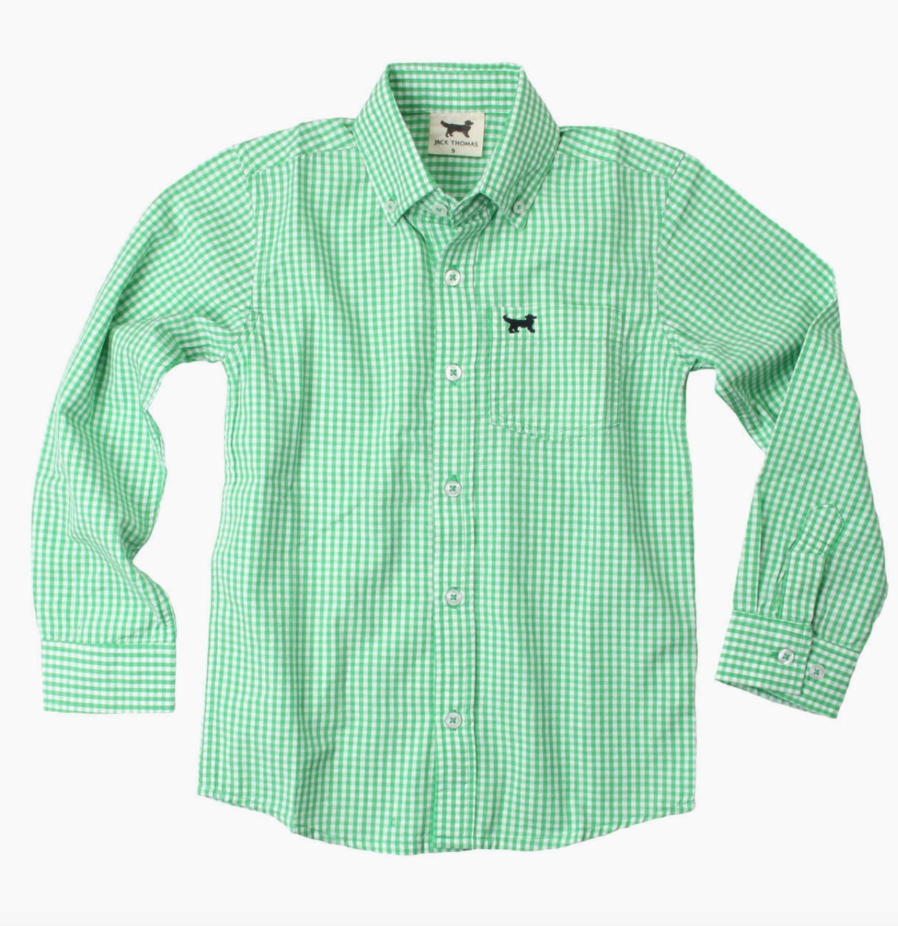 Long Sleeve Green Gingham Button Down