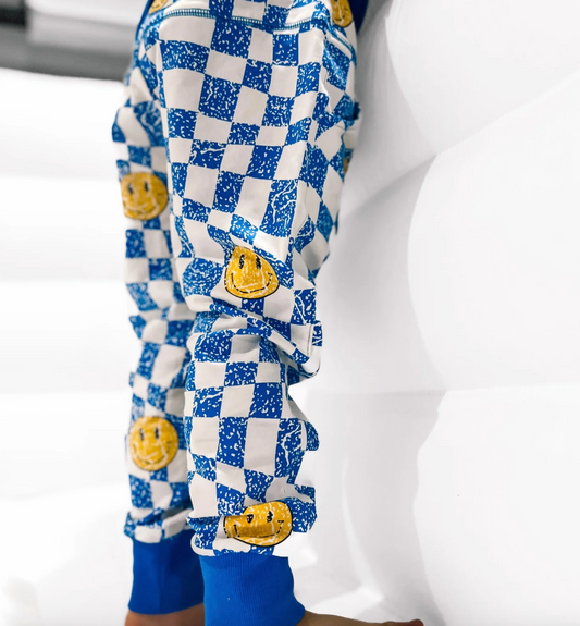 LB x KH Retro Check Smiley Jogger - Electric Blue
