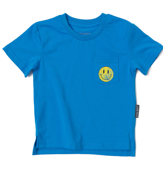 LB x KH Classic Pocket Smiley Tee - Electric Blue