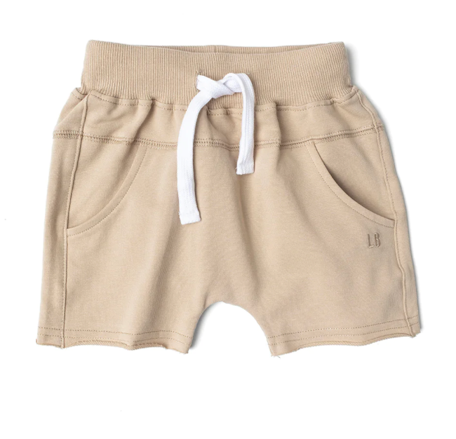 Little Bipsy Raw Edge Harem Shorts - Beige