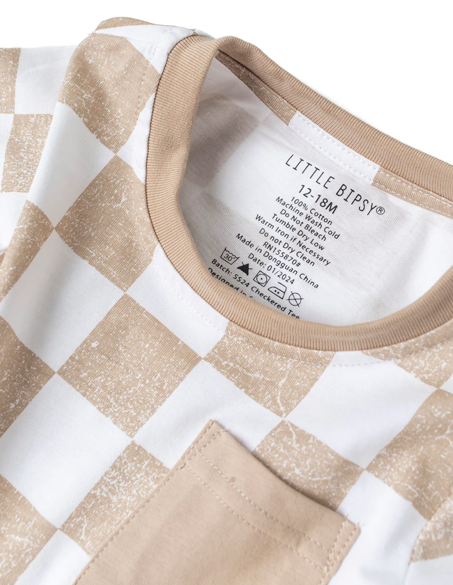 Little Bipsy Checkered Tee - Beige