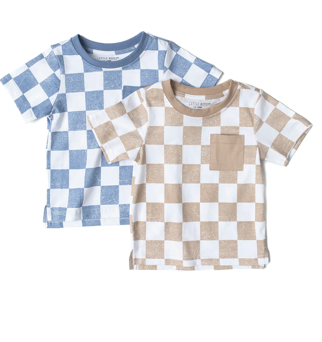 Little Bipsy Checkered Tee - Beige