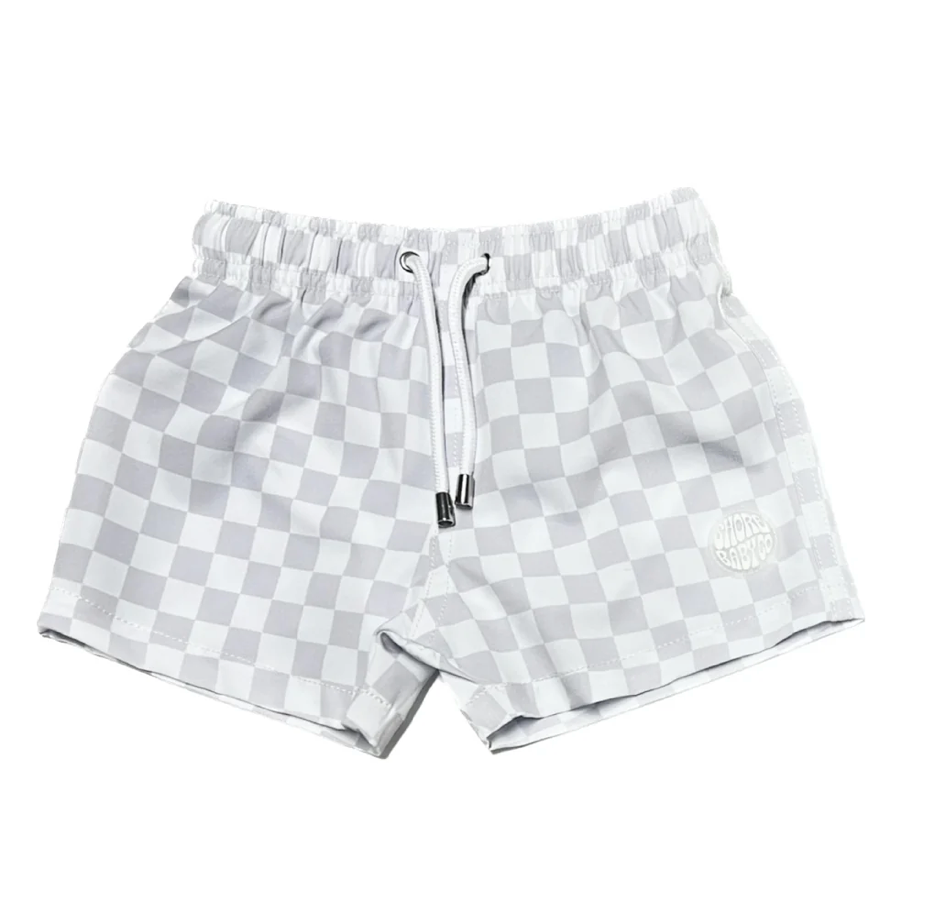 KIDS Checkered Cliff Euro Cut -Swim Trunks