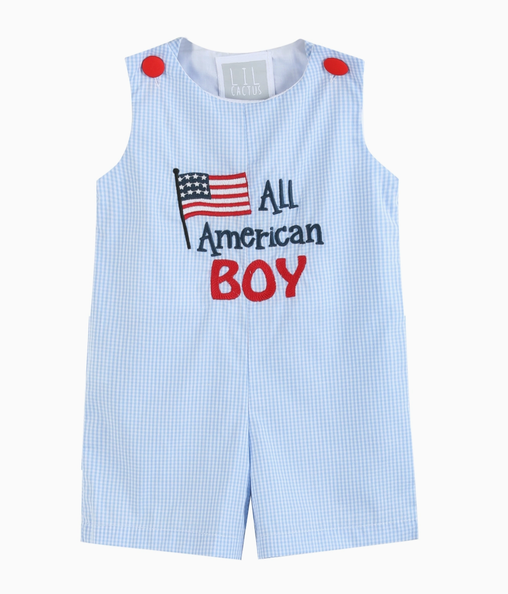 USA - All American Boy Gingham Shortalls