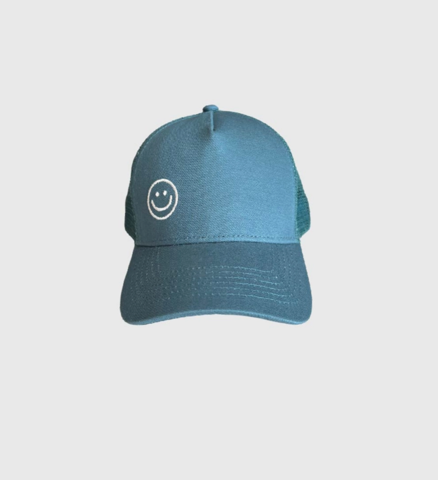 Smiley Teal Snapback