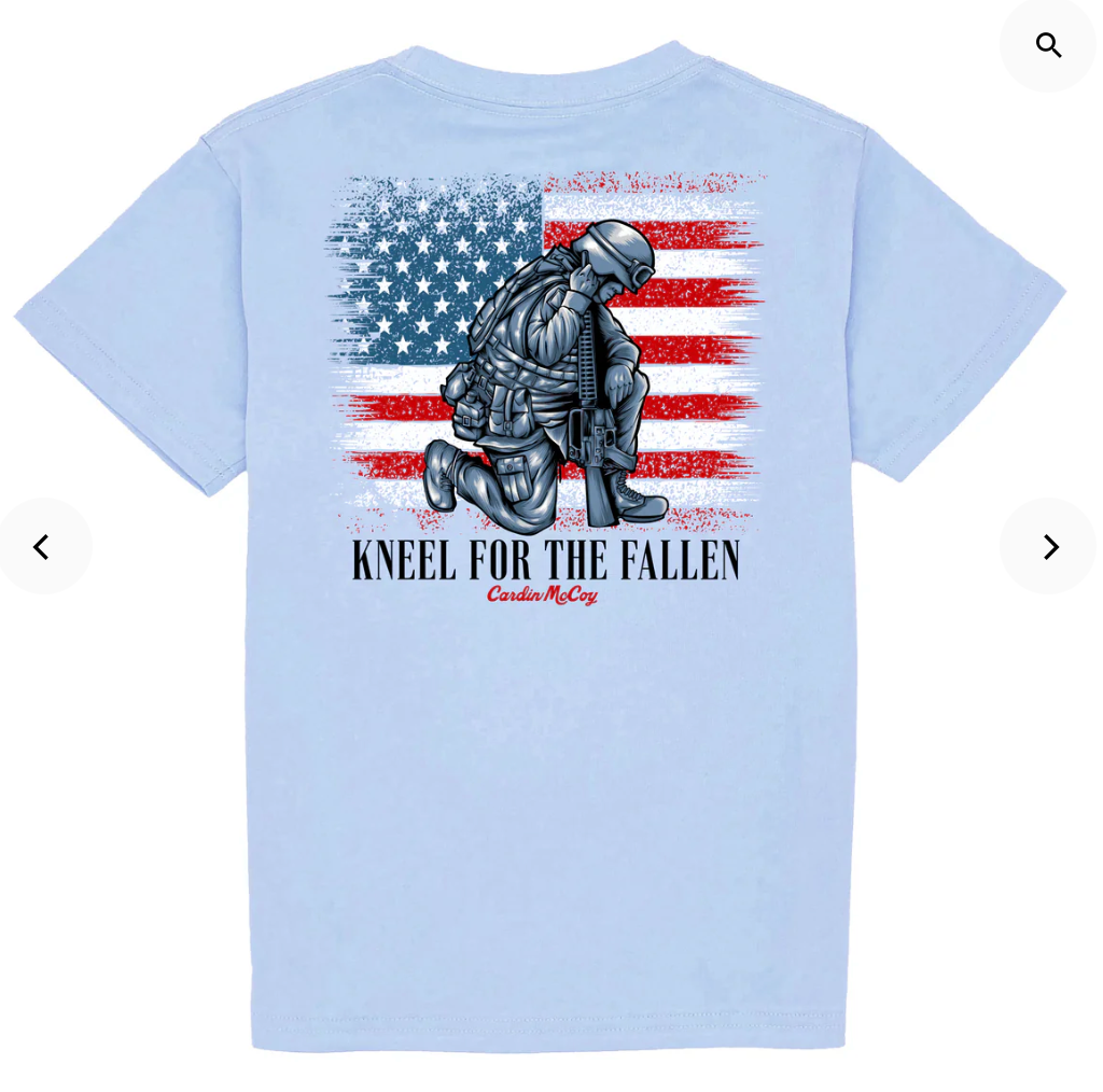 Kneel For the Fallen Soldier - Short Sleeve Cardin McCoy Tee (Blue)