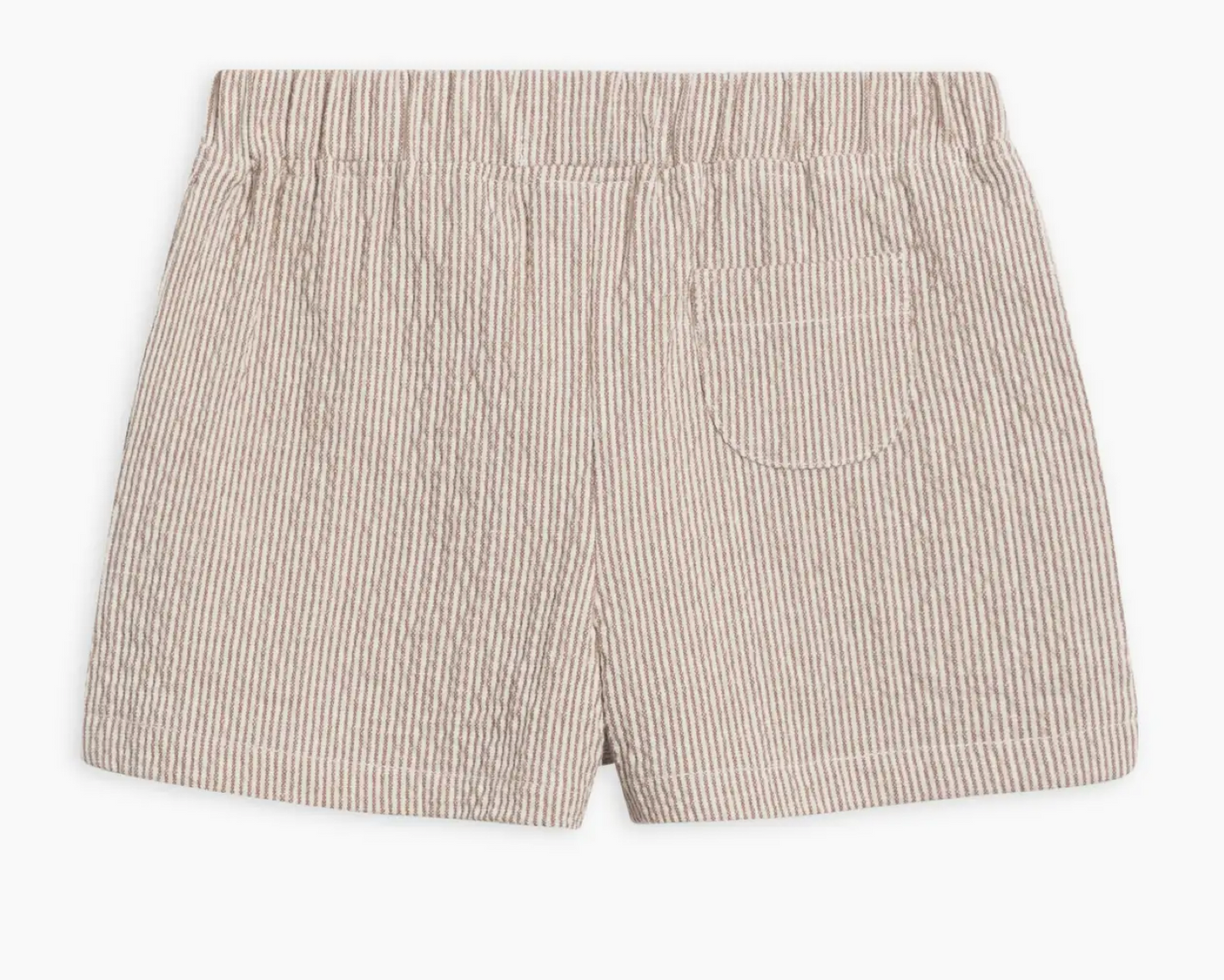 Organic Kids Nixie Seersucker Short - Shore Stripe / Truffle