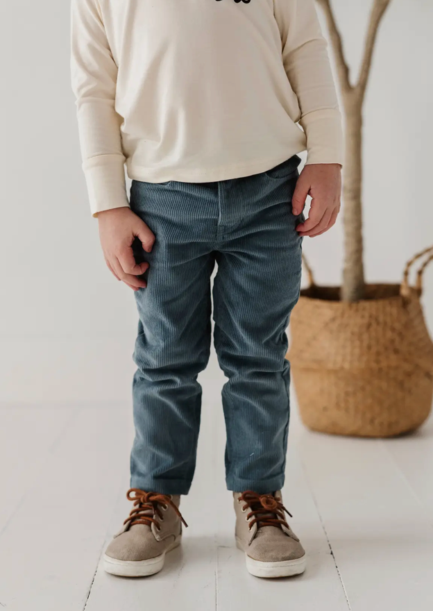 Corduroy Pants - Blue Grey