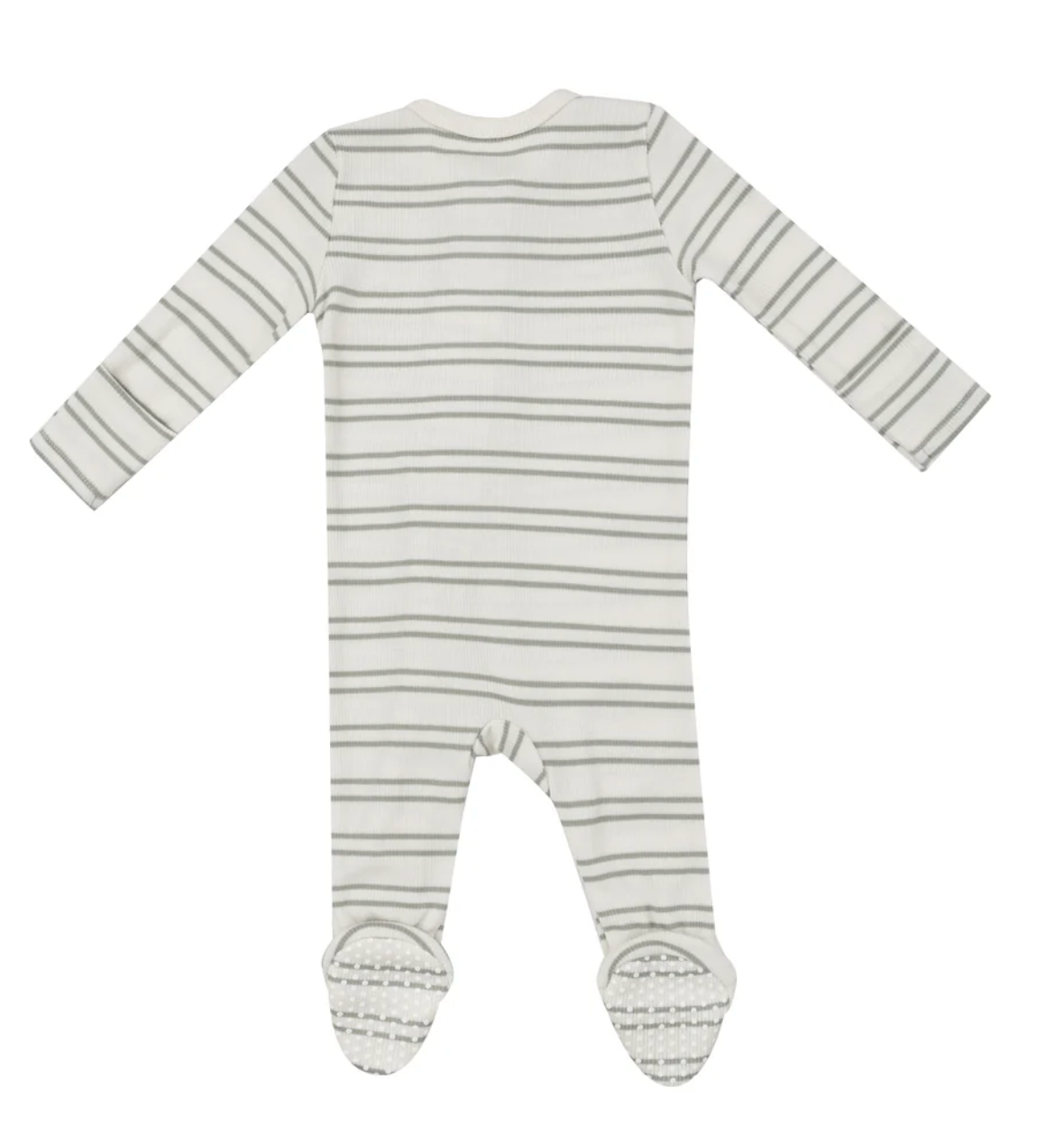 Desert Sage Stripe Bamboo Footie Convertible Hands