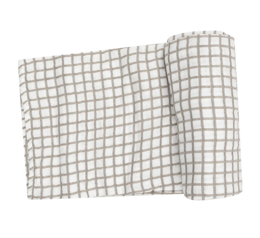 Cozy Plaid Muslin Swaddle Blanket