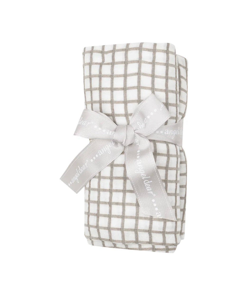 Cozy Plaid Muslin Swaddle Blanket