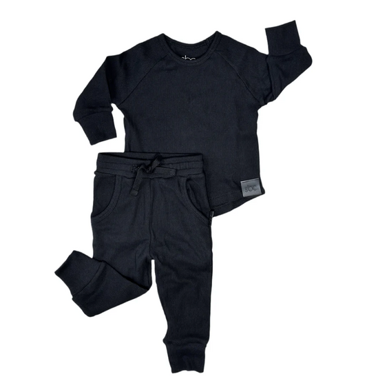 Organic Ribbed Black Set