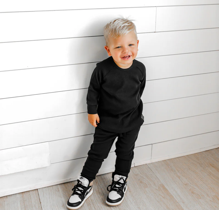 Organic Ribbed Black Set