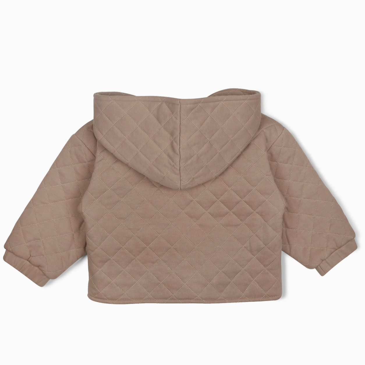 Organic Quilted Hooded Jacket - Taupe