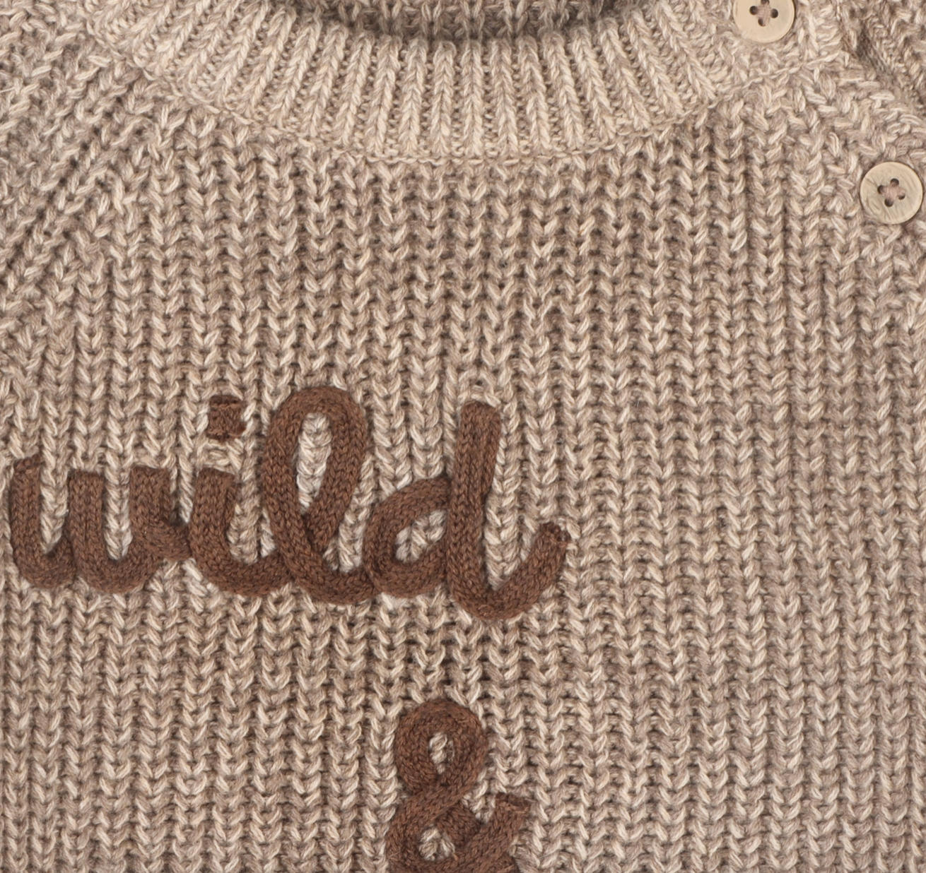 Organic - Wild & Free Embroidered Chunky Knit Sweater