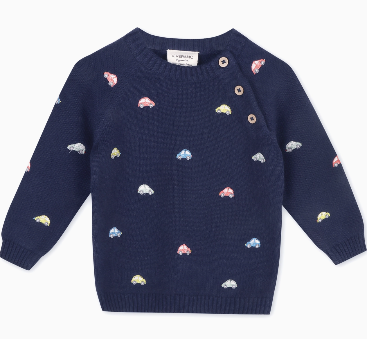 Organic - Mini Beetle Embroidered Sweater Navy Blue