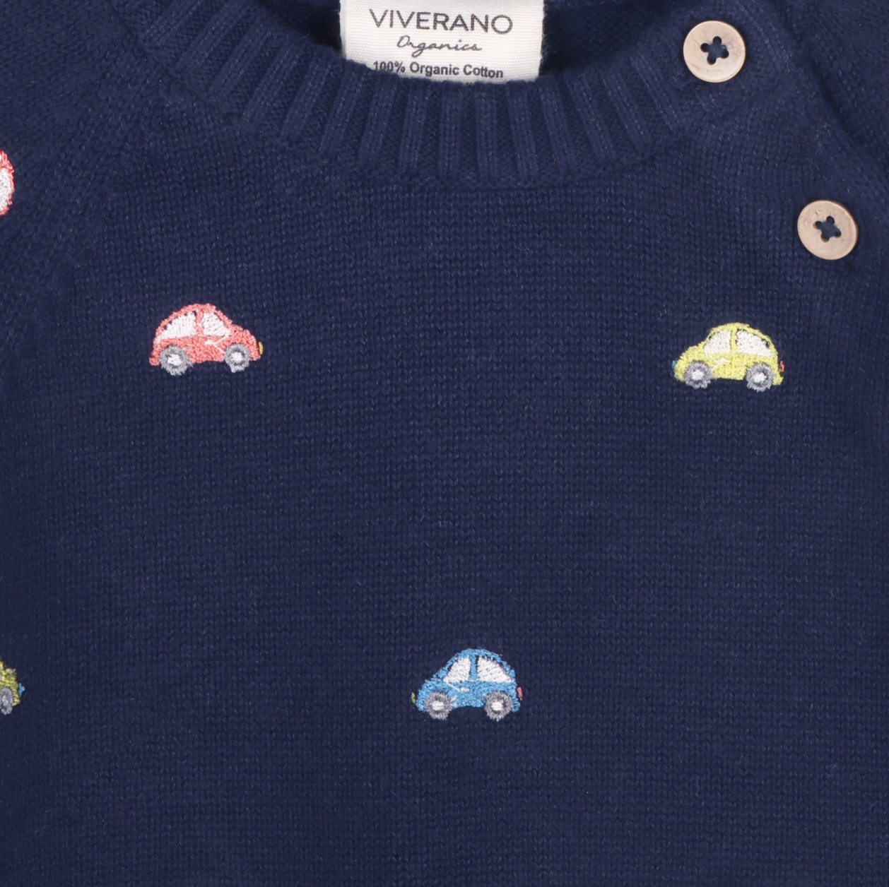 Organic - Mini Beetle Embroidered Sweater Navy Blue