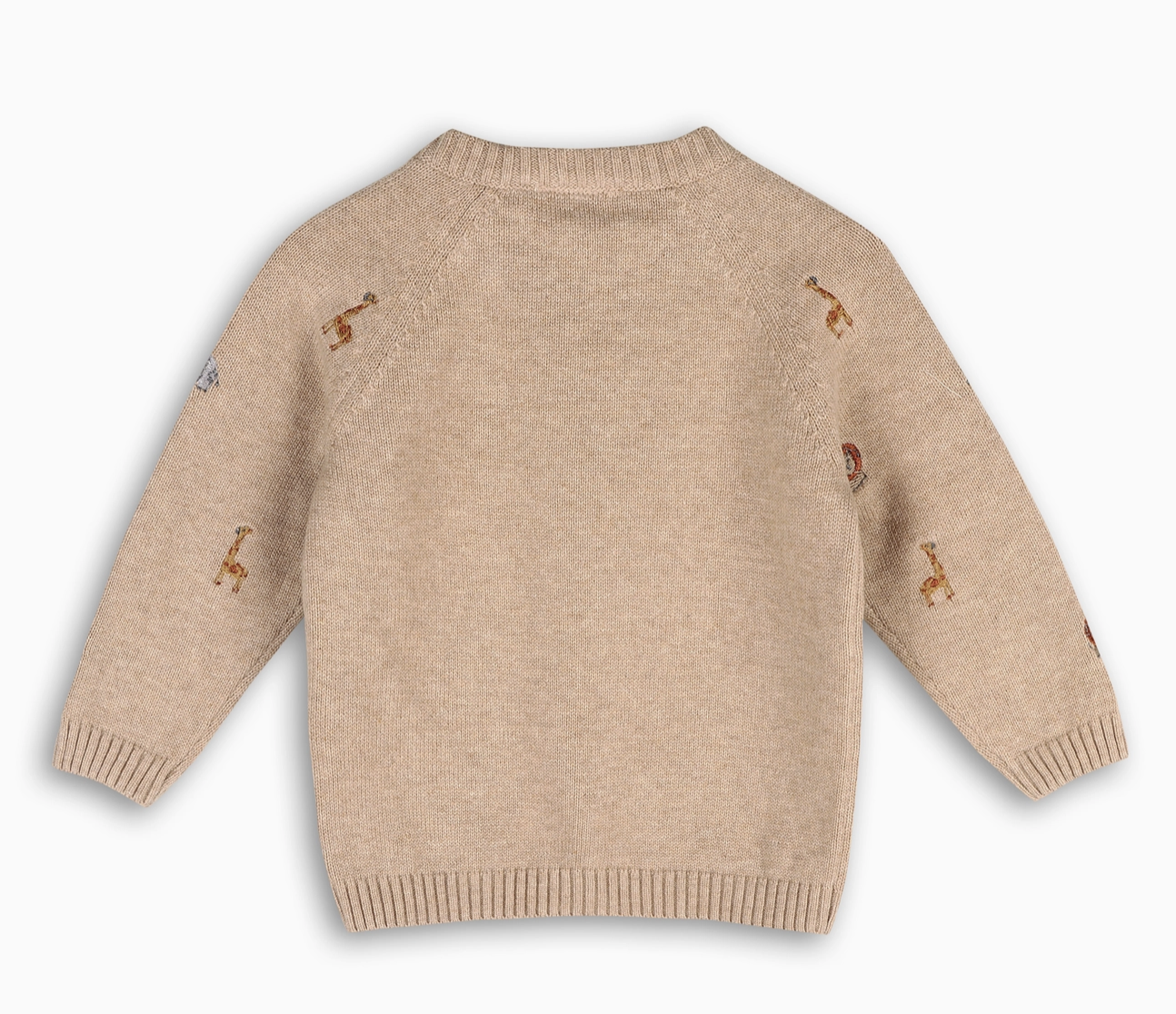 Mini Safari Animal Embroidered Raglan Baby Pullover (Organic)