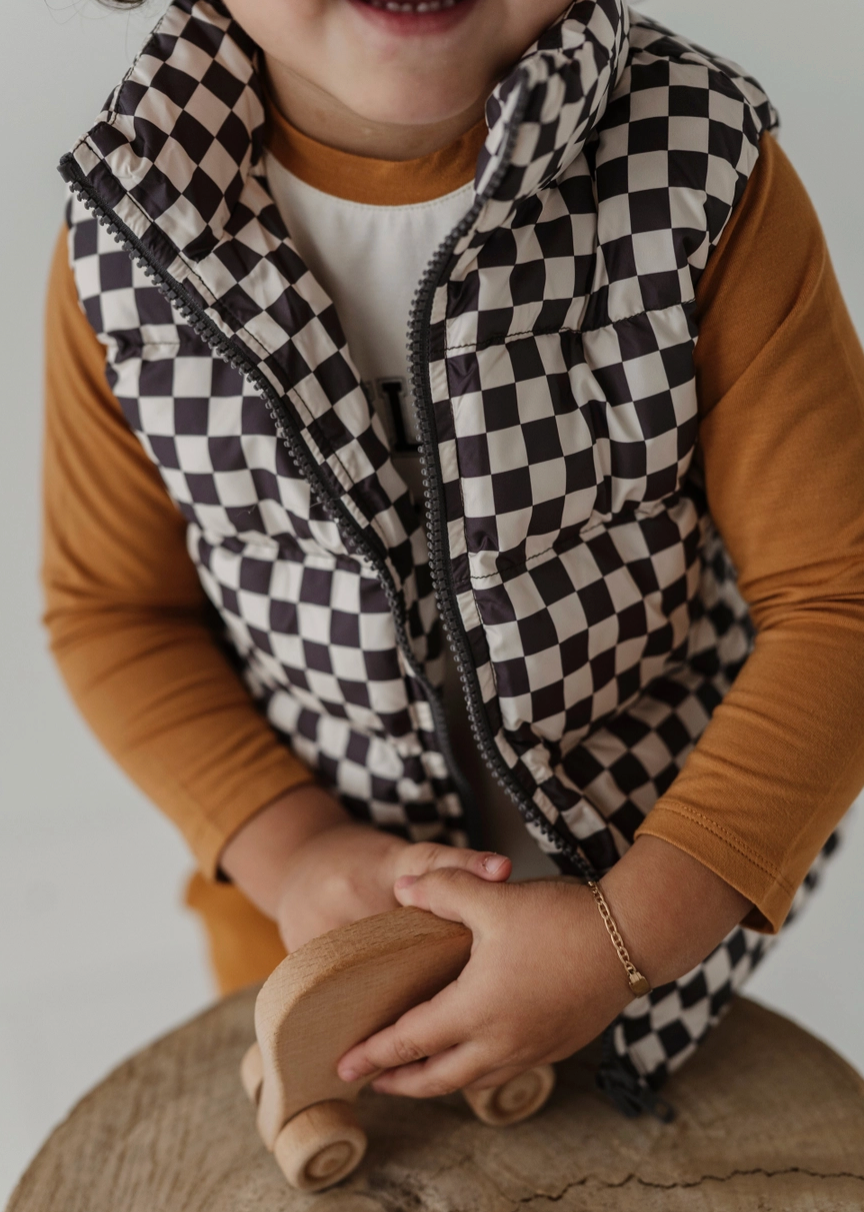 Checkered Puffer Vest