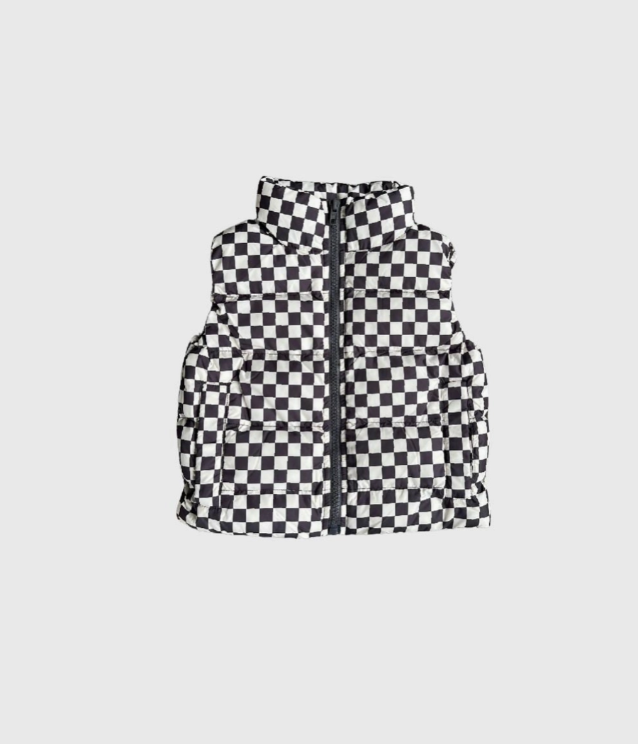 Checkered Puffer Vest