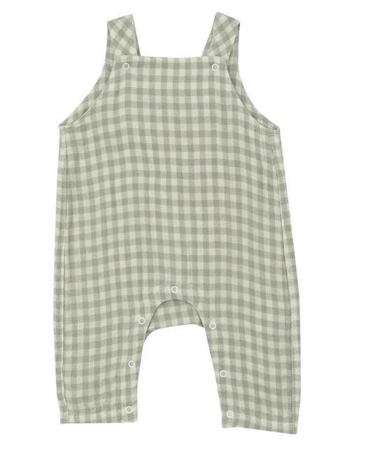 Mini Green Gingham Overalls