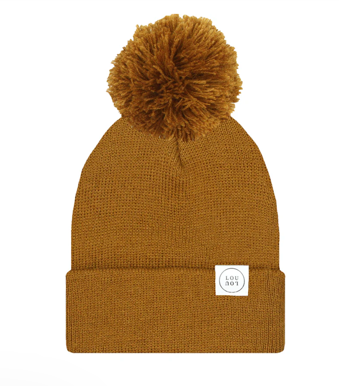 PomPom Beanie - Camel Brown