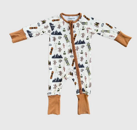 Bamboo Convertible Romper Ski and Cabin