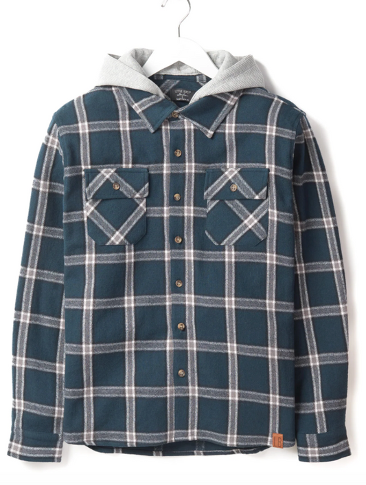 Unisex Adult Hooded Flannel - Night Fall