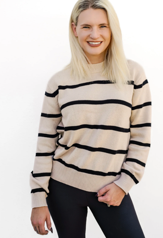 Women's Knit Pinstripe Sweater