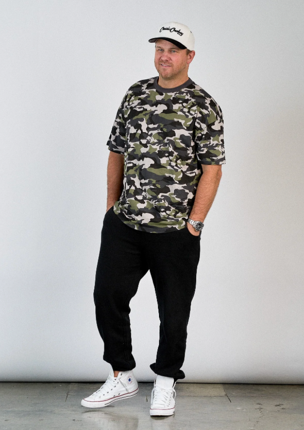 Adult Oversized Bamboo Army Camo Tee