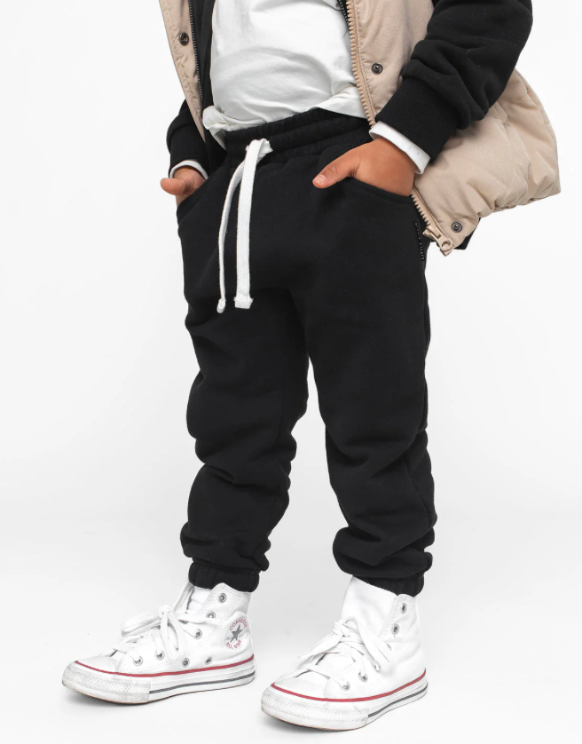 Elevated Black Joggers - Baby and Kids