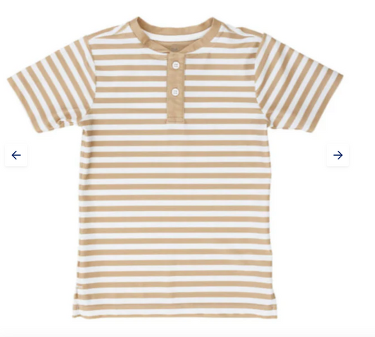Khaki/White QB Stripe Shirt