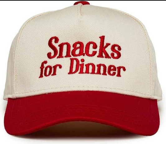 Embroidered Two Tone Vintage Snapback - Snacks for Dinner