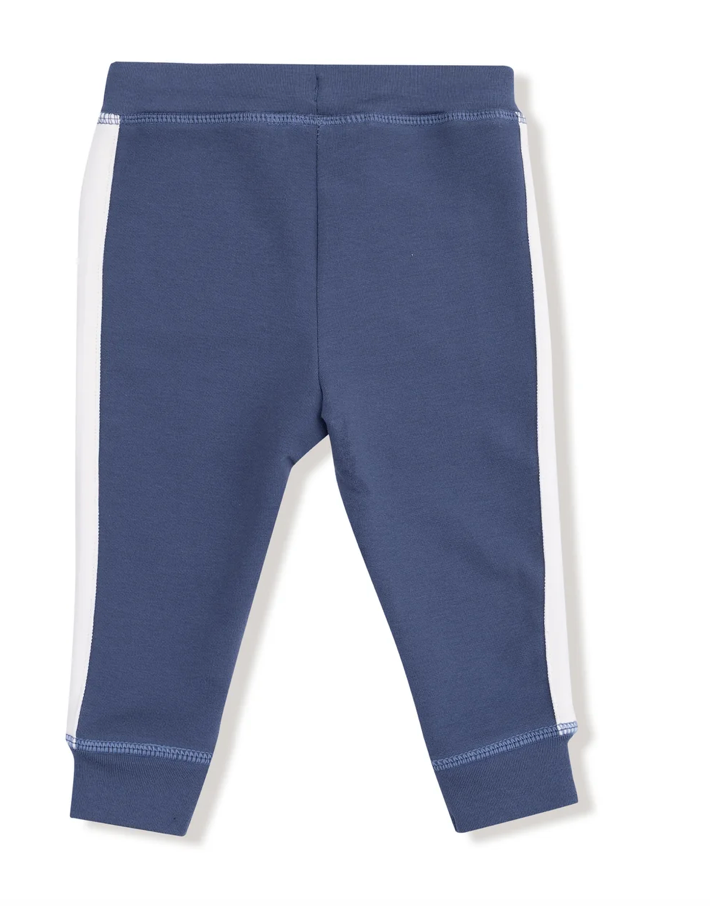 Jogger Pants with Varsity Stripe - Navy