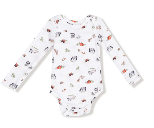 Little Farm Ribbed Bamboo Onesie